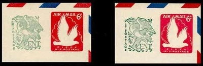 SCOTT #UC31 Type 1 & Type 2 VERY FINE MINT CUT SQUARES - Image 1 of 2