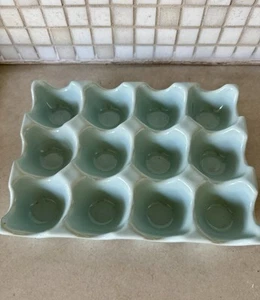 Anthropologie Blau Keramik 12 Eier Halter Küche Home Decor Organizer Retro Kern - Bild 1 von 4