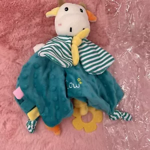 Baby Security Blanket Stuffed Animal Soft Emotional Relief Blanket Cow-NEW - Picture 1 of 5