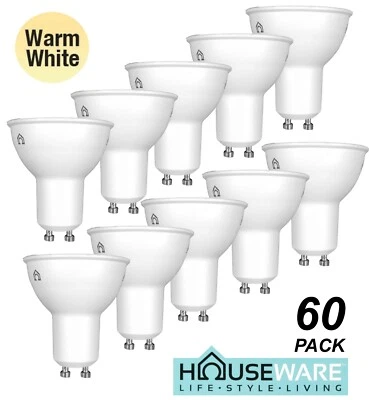 BULK 60 x 4W 240V GU10 LED Downlight Globes Bulbs 3000K Warm White 350Lm - Image 1 of 4