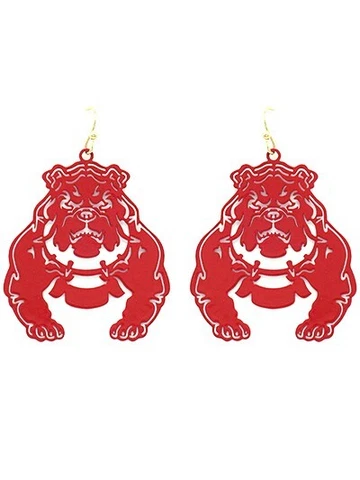 New Georgia Bulldogs Women's Red Dog Shaped Earrings, NCAA Cover