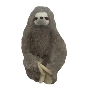 New 22” Hanging Grey SLOTH Plush Soft Sits & Attach Hands & Feet Stuffed Animal - Picture 1 of 3
