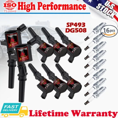 Bobinas de encendido y bujías DG508 para Ford F350 Super Duty F150 E350 Super Duty Foto 1 de 4