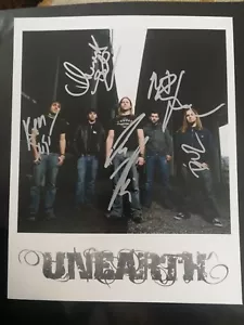 UNEARTH Handsigned Autograph Fully Signed 10x8" Colour photo Heavy Metal - Picture 1 of 5