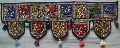 DOOR DECOR WINDOW GATE VALANCE TOPPER HANDMADE PATCH WORK EMBROIDERY TORAN Cover