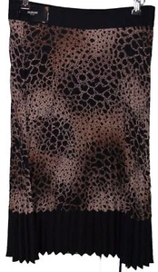 Alfani PL NWT Animal Instinct Print Rare Earth Brown Black Midi Skirt Msrp $80 - Picture 1 of 12