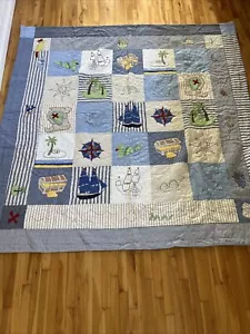Pottery Barn Kids Treasure Cove COMPLETE Twin Bed Set - Quilt/Sheets/Shams *EUC - Picture 1 of 12