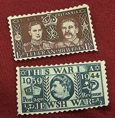Sellos de propaganda rusa Segunda Guerra Mundial Stalin - Teherán RSS BRITANNIA 1939-1943 Foto 1 de 4