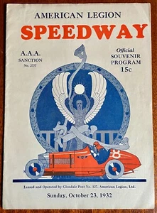 1932 Legion Ascot Speedway Racing Program AAA 30s Los Angeles Oct 23 Mel Kenealy - Picture 1 of 6