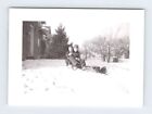 Vintage Photo BOYS BROTHERS SLED WINTER SNOW 1950's Found Art R19