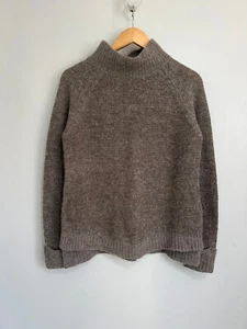 Massimo Dutti Taupe Alpaca Wool Blend Turtleneck Jumper Size S 8 10 - Picture 1 of 6