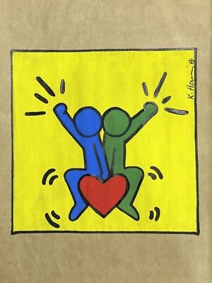 KEITH HARING CoA Art Painting Gnadmade Drawing Vintage Original Signed - Image 1 of 4