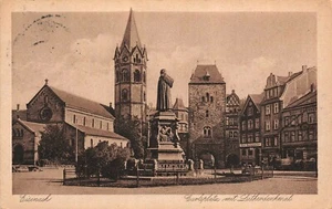 Eisenach Carlsplatz With Luther Memorial Postcard Ak 1926 - Bild 1 von 2