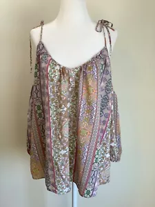 Victoria’s Secret Paisley Floral Pullover Top Sz Small Pink Purple Peasant Boho - Picture 1 of 10