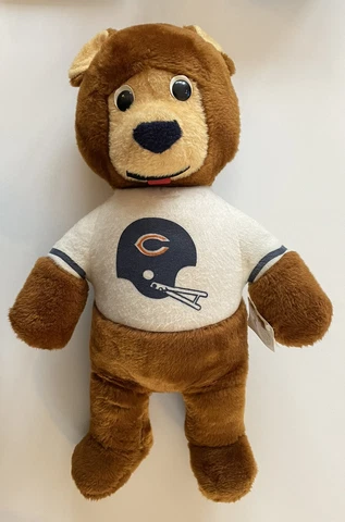 Vintage NFL Chicago Bears 1978 WINDY Jumbo Stuffed Bear First National Bank Tags Cover