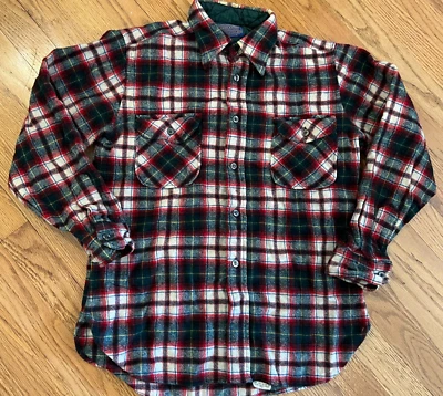 VTG 80s-90s Pendleton Plaid Flannel Shirt Wool Medium (Shrunk) Made in USA - Image 1 of 4