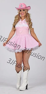 Costume abito da cowgirl rosa ragazza di campagna Dolly Parton abito GRATUITO POSTA AX - Foto 1 di 11