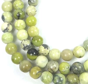 6mm Natural Yellow Flower Jasper Round Beads 15.5"  - Picture 1 of 3