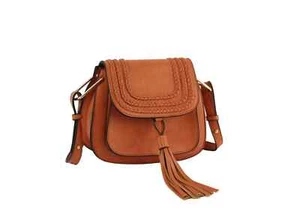 Megan Tassel Saddle Crossbody Vegan Leather Bag - Picture 1 of 2