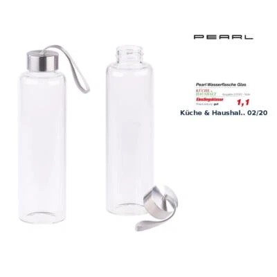 PEARL 2er-Set Trinkflaschen aus Borosilikat-Glas, 550 ml, spülmaschinenfest - Bild 1 von 4