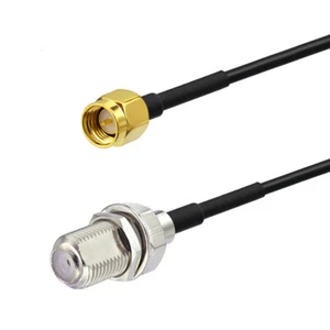 3 FT F-Type female jack to SMA male plug RF pigtail Coax cable RG174 1M for WiFi - Picture 1 of 4