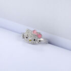 Cute Hello Kitty Crystal Diamonds Zirconia Necklace Pendant Fashion Ring Gift