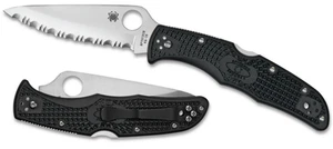Spyderco Knife Endura 4 Lockback Black FRN Serrated VG10 C10SBK Pocket Knives - Picture 1 of 4