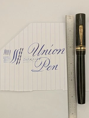 Union Oversize Dark Grey Fountain Pen 14k Flexible Nib Restored * - Image 1 of 4