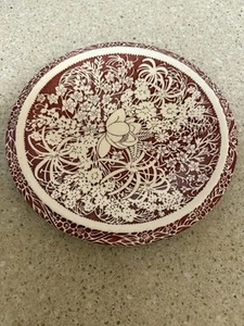 VTG Vernon Kilns Hawaiian Flowers Aloha Plate Don Blanding 9.5" Red White - Picture 1 of 10