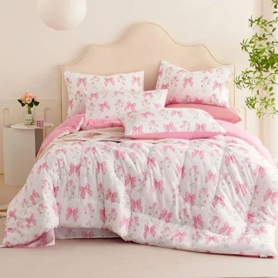 Juego de edredón de arco rosa Queen 3 piezas rosa Queen (90" x 90") A01-rosa arco Jfs752 Foto 1 de 4