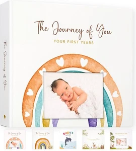 Baby Album Memory Book for Girl or Boy - First 5 Years Unisex Bohemian Rainbo... - Picture 1 of 9