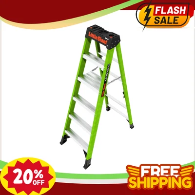 Little Giant Ladders A-Force300 6 pies (altura de alcance de 10,3 pies) fibra de vidrio tipo 1A Foto 1 de 4
