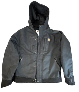Carhartt Duck Harbor Storm Defender Jacket Black 101442 Mens Med. with  Hood - Picture 1 of 10