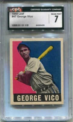1949 Leaf #47 George Vico CGC 7 NM Detroit Tigers - Image 1 of 2