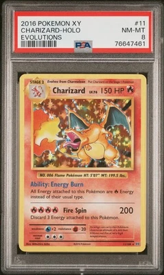 2016 POKEMON XY EVOLUTIONS #11 CHARIZARD HOLO PSA 8 GRADED POKEMON CARD - Image 1 of 2