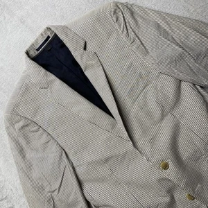 J Crew Jacket Mens Small 38R Blue Stripe Ludlow Seersucker Blazer Japanese Cloth - Picture 1 of 15