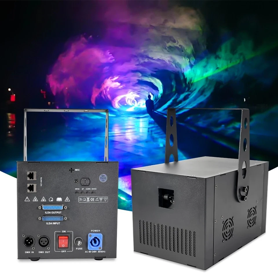 Luz láser 3W RGB haz de animación arco iris DMX512 para DJ iluminación de escenario discoteca Foto 1 de 4