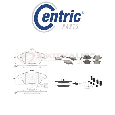 Centric Ceramic Disc Brake Pads w Shims for 2008-2014 Audi TT 1.8L 2.0L L4 - xo Foto 1 de 4