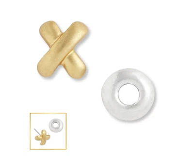 Chico’s XO Mixed Metal Stud Earrings • Post-Back Closure, Nickel-Free, 3/8"  NWT - Image 1 of 3