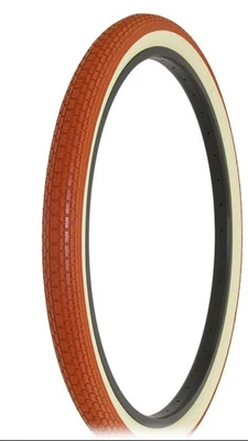 (1) DURO 26X2.125  (57-559) CLAY/CREAM WALL BRICK PATTERN BICYCLE TIRE & TUBE  - Image 1 of 4