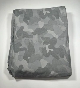 Pottery Barn Teen Gray Canvas Camo Camouflage Twin Kids Duvet Cover - Picture 1 of 6