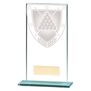 Millennium Snooker & Pool Mono Trophy Premium Glass Award FREE Engraving CR20388 - Picture 1 of 14