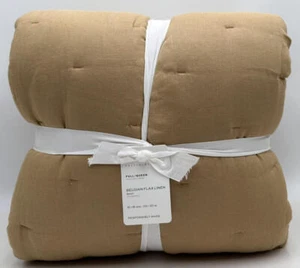 Pottery Barn Belgian Flax Linen FULL / QUEEN Comforter ~ Harvest Gold - Picture 1 of 2