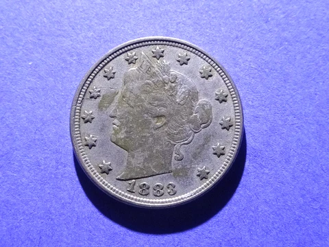 1883 No Cents Liberty V Nickel  VF details Cover