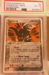 Pokémon 2003 Aggron ex EX Sandstorm Holo Rare Swirl #95 PSA 4 VG-EX