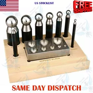 10 PC Set Jeweler Jewelry Dapping Block Doming Punch Puncher Metal Craft Forming - Picture 1 of 3