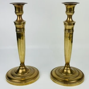PAAR Vintage massiv Indien Messing Kerzenhalter 11"" Hochzeit Zuhause Party Dekor - Bild 1 von 12
