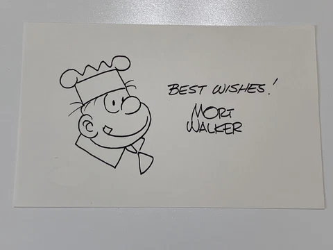 Mort Walker Beetle Bailey Signed Autograph Original Art Sketch PSA DNA j2f1c *60 Cover