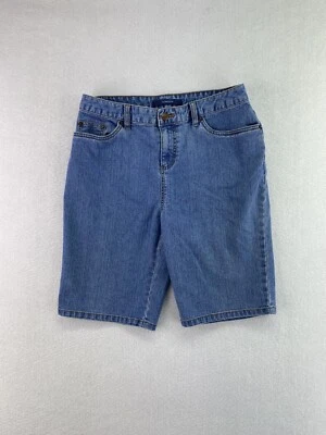 Pantalones cortos de mezclilla Bill Blass para mujer talla 10 Petite lavado medio tiro medio Foto 1 de 4