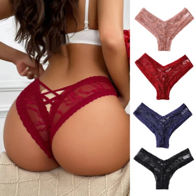 Damen Spitzenhöschen Schlüpfer Dessous Slips Unterwäsche G-String T-Rücke /? - Bild 1 von 4